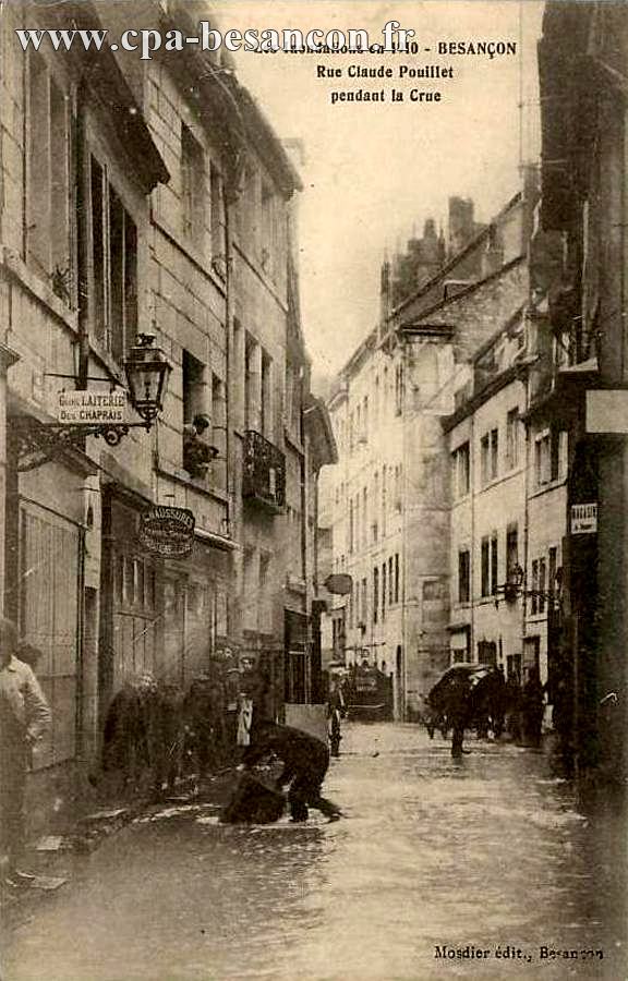 Les Inondations en 1910 - BESANÇON - Rue Claude Pouillet pendant la Crue